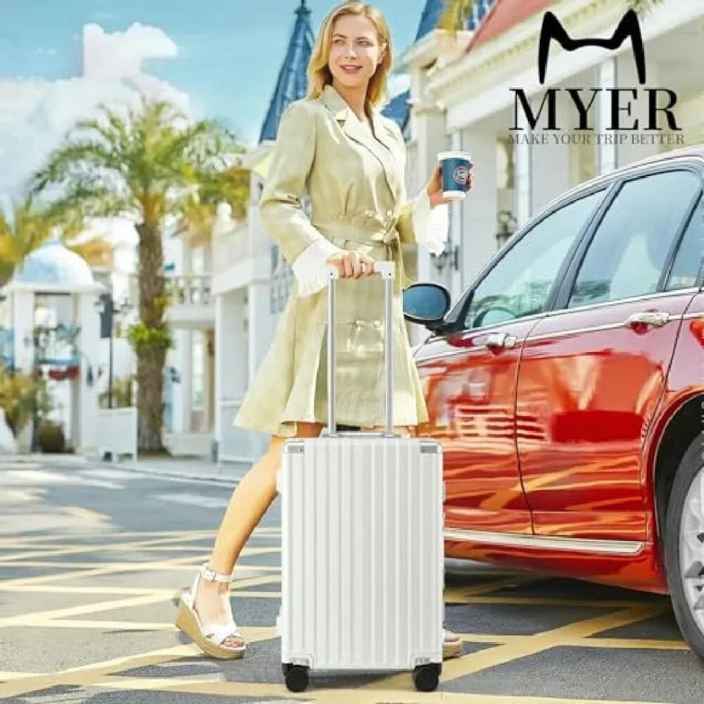 20 Inch Hard Shell Carry-On Luggage with USB Port & Cup Holder